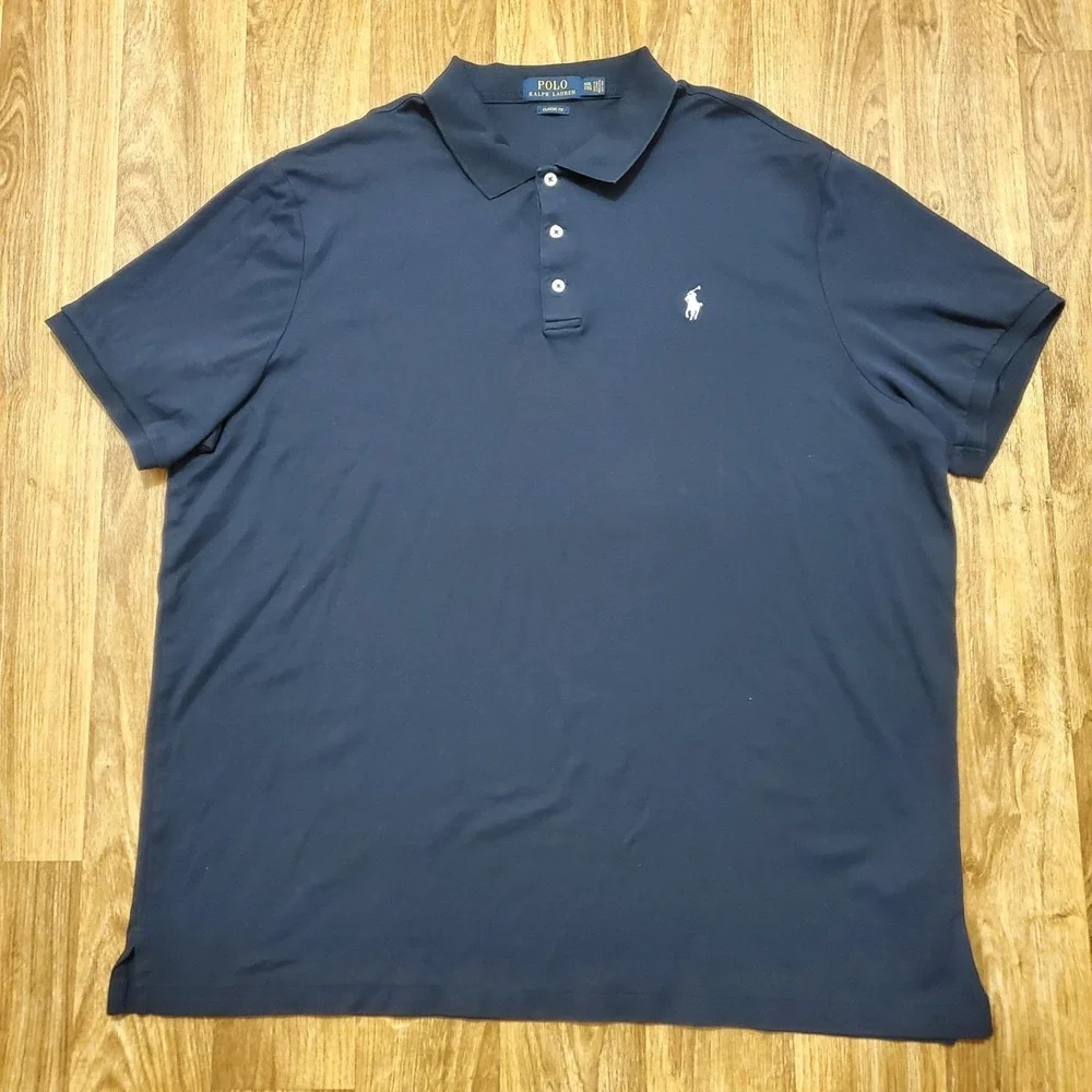 Polo Ralph Lauren Polo Shirt Men 2XL Blue Short Sleeve Classic Fit